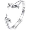 SOUTHPLUS Anelli Donna Argento 925, Anelli Cane/Gatti, Regolabile Donna, Elegante,Regolabile, Antiallergico, Anello di Fidanzamento, Anello di Amicizia, Regalo per Ragazza Madre (Cane)