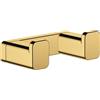 hansgrohe AddStoris - Gancio doppio per asciugamani, portasciugamani, gancio per accappatoio, fissaggio nascosto, accessori bagno, oro lucido, 41755990
