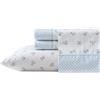 Laura Ashley - Set di lenzuola, in percalle di cotone traspirante, 200 fili, tasca profonda, decorazione per la casa chic (blu Harperette, completo)