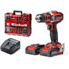Einhell TE-CD 18/40 Li +69 (2x2,0 Ah) Kit trapano a batteria Power X-Change e set 69 accessori (18 V, mandrino 13mm, incl. 2 batterie da 2,0 Ah e caricabatteria, valigetta e 69 accessori)