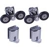 YUANQIAN 4 x Ganci per porta della doccia, guide, rulli, ruote, diametro 25 mm (2 rulli 25 mm 2 ganci)