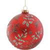 VETUR Sfera Rossa Con Foglie Oro 12cm