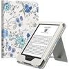 MoKo Custodia per Nuovo Kindle da 6 (11a Generazione, Uscita 2024/2022)/(10a/8a Generazione, 2019/2016), Cover a Conchiglia in PU Iltraleggera con Funzione Auto Wake/Sleep per Kindle 20, Bianco & Blu