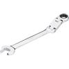 Vigor V6752-16 - Chiave combinata a cricchetto (doppio snodo, meccanismo a cricchetto dentato sul lato anello), colore: Argento