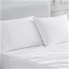 Linen Closet Set di 2 federe standard in percalle di cotone a 400 fili, colore: bianco artico