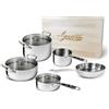 Agnelli Alu-Inox 5-Ply Batteria Pentole Induzione In Alu-Inox Set 8 Pz