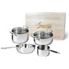 Agnelli Alu-Inox 3-Ply Batteria Pentole Induzione In Alu-Inox Set 6 Pz