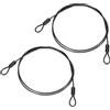 PATIKIL Filo Acciaio Inossidabile Rivestito Vinile 1/8 Dia Anelli, 2Pz 4ft (48) Cavo Flessibile Catena Sicurezza Lanyard per Illuminazione Palco Esterna Lucchetti Bagagli, Nero