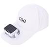 Brrnoo Cappello Ventilatore Solare con Pale del Ventilatore Morbide a Tesa Larga Protezione UV Estiva Berretto Baseball con Ricarica USB con Ventilatore Solare per Sport (White)