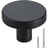 VEVOR Pomelli per Mobili, 10 Pezzi, Maniglie per Cassetti e Porte in Lega di Zinco, Pomelli Solidi a Forma di Fungo, Ferramenta per Armadietti con Viti per Bagno e Cucina, Nero, 32 mm