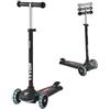 VEVOR Monopattino con 3 Ruote per Bambini da 3 Anni, Monopattino Carico max. 75kg 3 Altezze 710/755/800 mm, Ruote Luminose φ120 mm, Manubrio Altezza Regolabile, Pedana Antiscivolo, Nero
