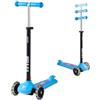VEVOR Monopattino con 3 Ruote per Bambini da 3 Anni, Monopattino Carico max. 75kg 3 Altezze 710/755/800 mm, Ruote Luminose φ120 mm, Manico Antiscivolo, Pedana Antiscivolo, Blu