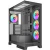 SAMA Case SAMA V50 - Mid Tower ATX, due pannelli in vetro temperato, quattro ventole ARGB PWM preinstallate, Nero
