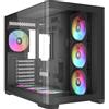 SAMA Case SAMA V60 - Mid Tower ATX, Doppia camera, pannello anteriore curvo, sette ventole PWM ARGB preinstallate, Nero