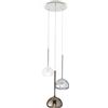 Urban by Sforzin BEBA LAMPADARIO A SOSPENSIONE 3 LUCI VETRI PICCOLI TRASPARENTE + CROMO + BRONZO D.15CM ATTACCO G9