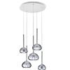 Urban by Sforzin BEBA LAMPADARIO A SOSPENSIONE 5 LUCI VETRI PICCOLI CROMO ATTACCO G9 VETRI D.15CM