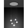 Urban by Sforzin BEBA LAMPADARIO A SOSPENSIONE 5 LUCI VETRI PICCOLI TRASPARENTI D.15CM ATTACCO G9
