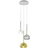 Urban by Sforzin BEBA LAMPADARIO A SOSPENSIONE TONDO 3 LUCI VETRI PICCOLI TRASPARENTE , CROMO, ORO ATTACCO G9 D.15CM