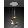 Urban by Sforzin BEBA LAMPADARIO A SOSPENSIONE TONDO 5 LUCI VETRI BRONZO, ORO, TRASPARENTE ATTACCO G9 D.15CM