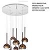 Urban by Sforzin BEBA LAMPADARIO A SOSPENSIONE TONDO 5 LUCI VETRI BRONZO ATTACCO G9 D.15CM
