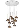 Urban by Sforzin BEBA LAMPADARIO A SOSPENSIONE 10 LUCI ATTACCO G9 VETRI PICCOLI 5 BRONZO + 5 GRANDI BRONZO VETRI D.15CM E D.20CM