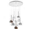 Urban by Sforzin BEBA LAMPADARIO A SOSPENSIONE 10 LUCI VETRI PICCOLI 5 TRASPARENTE+ 3 CROMO + 2 BRONZO ATTACCO G9 D. VETRI 15CM