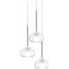 Urban by Sforzin BEBA LAMPADARIO A SOSPENSIONE 3 LUCI LINEARE VETRI GRANDI TRASPARENTI ATTACCO G9 VETRI D.20CM