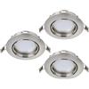 Eglo Set da 3 faretti da incasso Peneto, set di spot in acciaio nickel opaco, 3 luci da incasso con portalampada GU10, LED inclusi, faretto piatto orientabile, Ø 8,7 cm