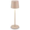 BRILONER Lampada da Tavolo LED Ricaricabile Wireless, Touch Dimmer Continuo, 2,6W 120lm 3000K, USB‑C, IP44, Batteria Sostituibile, Lampada da Comodino e Esterno, Design Moderno Beige