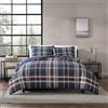 Eddie Bauer - Copripiumino matrimoniale, set di biancheria da letto reversibile con federe abbinate, accogliente decorazione per la casa (Shasta Lake Navy, Queen)