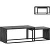 HOMCOM Set di 2 tavolini bassi impilabili, design industriale, in metallo, effetto marmo, Nero e grigio scuro | Aosom Italy
