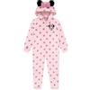 Disney Pigiama Intero Minnie Mouse, Pigiama Bambina Pile, Pigiama Inter Topolina con Orecchie 3D, Rosa 2-3 Anni