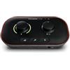 Focusrite Vocaster One — Interfaccia per la registrazione di podcast per un conduttore solista. Usa il gain automatico, la funzione Enhance e il muto per creare podcast in maniera facile