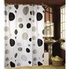 MSV Tenda da Doccia in plastica PVA 180x200cm Nero e Bianco - Anelli Inclusi