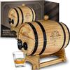 Mikamax - Dispenser per barili in legno - Barile tradizionale per la maturazione di vino e whisky - Barili tradizionali per vino e whisky - Ø 20 cm - 3 l