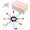Engelhart - 250180 - Domino Treno Messicano D12 - Versione Numeri - Scatola di Legno - 91 Pezzi di Domino 8 mm + 8 Treni Colorati - 2 a 8 Giocatori