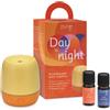 HP ITALIA Purae Kit Day To Night Diffusore A Ultrasuoni Mini Colore Giallo E Arancione + Sinergia Attiva + Sinergia Rilassa