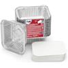Cuki Professional vaschette in alluminio rettangolari con coperchi, 1 porzione, cm14,5x12xh4, 1 confezione da 50 pezzi