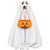 Sadnyy Il set di costumi per cani fantasma di Halloween include costumi per cani bianchi e secchio di Halloween, costumi fantasma per cani gatti e secchi di caramelle di zucca in feltro per cani di
