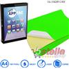 APPTAC 100 FOGLI A4 DA 100 ETICHETTE C503 210x297 mm SENZA MARGINE CARTA ADESIVA COLORATA VERDE FLUO PER STAMPANTI INKJET E LASER - APPTAC