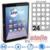 APPTAC 100 FOGLI A4 DA 2400 ETICHETTE ROTONDE R305 ø 40 mm CARTA ADESIVA BIANCA PER STAMPANTI INKJET E LASER - APPTAC