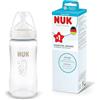 NUK First Choice Biberon | 3+ mesi | 240 ml | Biberon anti-colica | Vetro | Indicatore di controllo della temperatura | Cavalluccio marino | Confezione da 1