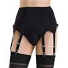 Alacki Reggicalze vintage da donna, tinta unita, con 6 cinghie, clip in metallo, per calze alte fino alla coscia (S ~ 2XL), bianco, Small
