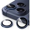 JETech Pellicola Fotocamera per iPhone 17 Pro 6,3 Pollici e iPhone 17 Pro Max 6,9 Pollici, Vetro Temperato 9H con Cover Anello Individuale in Metallo, Trasparente HD, 1 Set (Blu profondo)