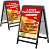 WIIGO Pavimentazione Cartello Cornice A2 in Alluminio - Cavalletto Pubblicitario Doppia Faccia per Menu Ristorante/Offerte Promozionali/Negozi, Supporto Poster da Parete o Pavimento, Nero