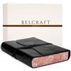 Belcraft Venezia Romantica Diario/Taccuino in Pelle, Realizzato a mano da Artigiani Toscani, Include Scatola Regalo (12x17 cm) Nero