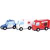 Woet® Set Veicoli Giocattolo in Legno per Bambini - 4 Pezzi per Gioco di Piccolo Mondo - Facili da Afferrare per Piccole Mani - Giocattolo di Imitazione - A Partire da 2 Anni