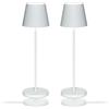 LA VILLE LUMIÈRE kit da 2 X SuzieV Lampada LED da Tavolo Ricaricabile e Dimmerabile, Abat-Jour Wireless, Alluminio, Uso Interno/Esterno, 48h Autonomia, 3 Temperature di Luce, LVL (Solid White)