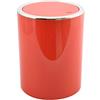 MSV - Pattumiera a pedale Kamaka con coperchio basculante - Capacità 6L - Ideale per bagni - Dimensioni Ø18,5 x 26 cm - Rosso