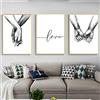 Kiddale Love and Hand in Hand in Hand Wall Art Poster con stampa su tela, semplice e alla moda in bianco e nero, disegno a linee artistiche, decorazione per casa, soggiorno, camera da letto, ufficio